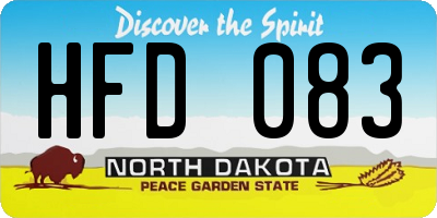 ND license plate HFD083