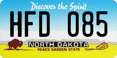 ND license plate HFD085