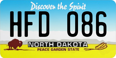 ND license plate HFD086