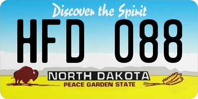 ND license plate HFD088