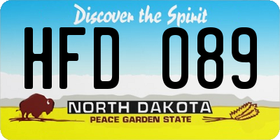 ND license plate HFD089