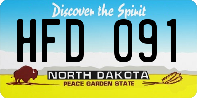 ND license plate HFD091