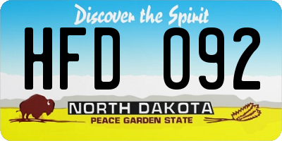 ND license plate HFD092