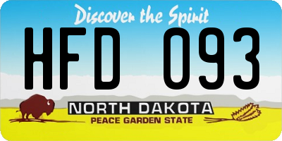 ND license plate HFD093