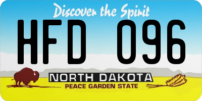 ND license plate HFD096