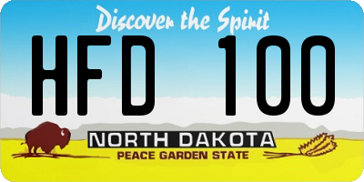 ND license plate HFD100