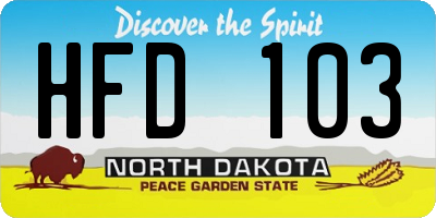 ND license plate HFD103