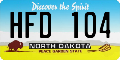ND license plate HFD104