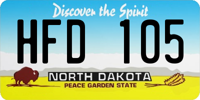 ND license plate HFD105
