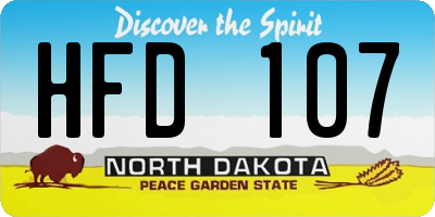 ND license plate HFD107