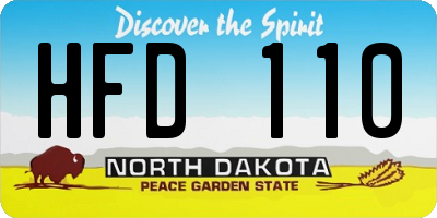 ND license plate HFD110