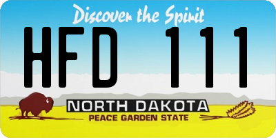 ND license plate HFD111
