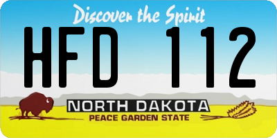 ND license plate HFD112