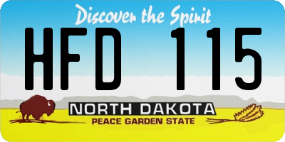 ND license plate HFD115
