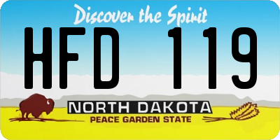 ND license plate HFD119