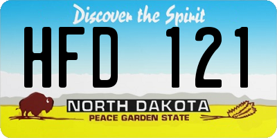 ND license plate HFD121