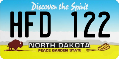 ND license plate HFD122