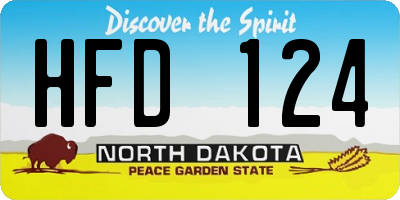 ND license plate HFD124
