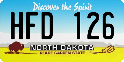 ND license plate HFD126