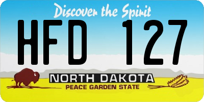 ND license plate HFD127