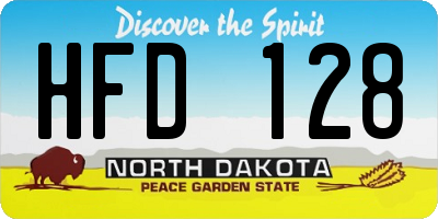 ND license plate HFD128