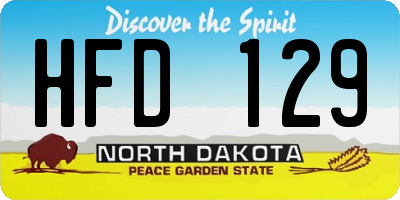 ND license plate HFD129