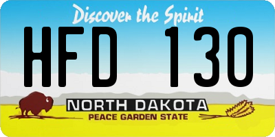 ND license plate HFD130