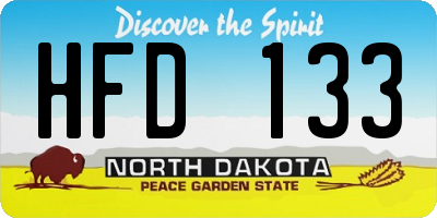 ND license plate HFD133