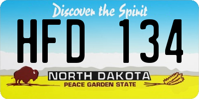 ND license plate HFD134