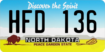 ND license plate HFD136