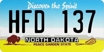 ND license plate HFD137