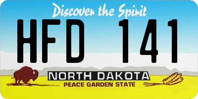 ND license plate HFD141