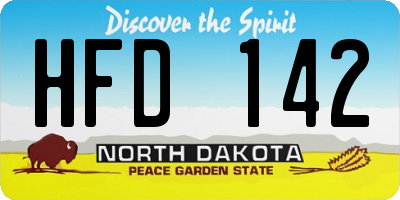 ND license plate HFD142