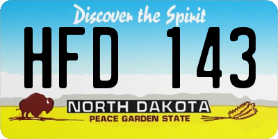 ND license plate HFD143