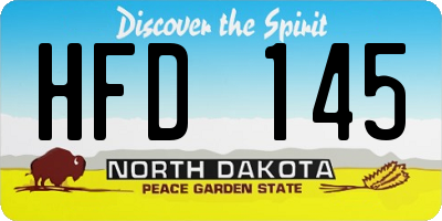 ND license plate HFD145