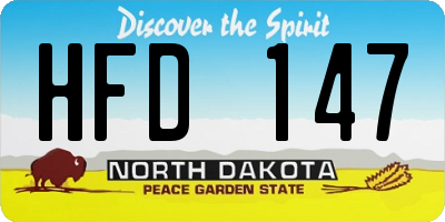 ND license plate HFD147