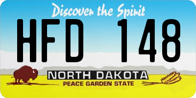 ND license plate HFD148