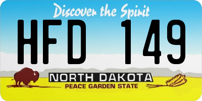 ND license plate HFD149