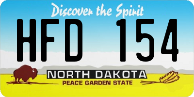 ND license plate HFD154