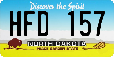 ND license plate HFD157