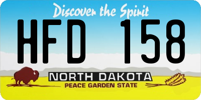 ND license plate HFD158