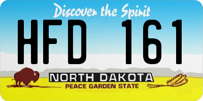 ND license plate HFD161