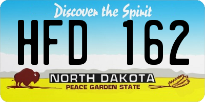 ND license plate HFD162