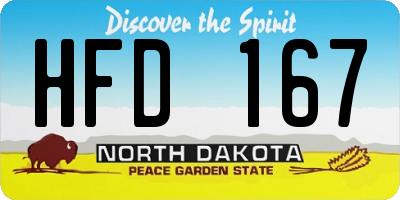 ND license plate HFD167