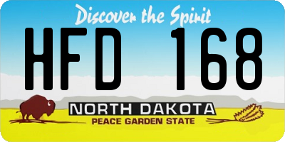 ND license plate HFD168