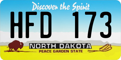 ND license plate HFD173
