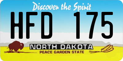ND license plate HFD175