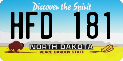ND license plate HFD181
