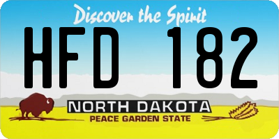 ND license plate HFD182
