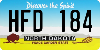 ND license plate HFD184